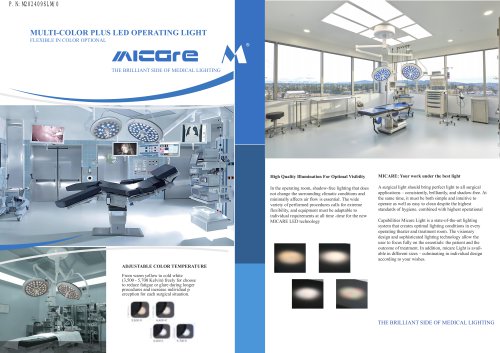 MULTI-COLOR PLUS series LED surgical light catalog M202409SLM0 