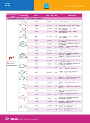 Compatible Micro-stream CO2 Accessories(Masimo) 3820,CA20 series