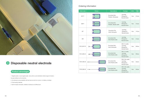 Disposable neutral electrode 287-P