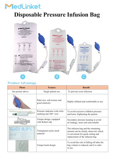 Disposable Pressure Infusion Bag Y000R05