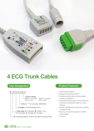ECG Trunk Cables EDG073-3AI-OR,EC057-3AI,EC419-4I,EB041-3AI,EDG073-3AI