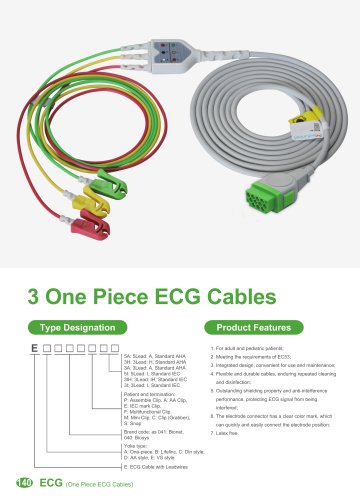 One Piece ECG Cables EA009S5A,EA010S3A,EA02 series,EA002S3A,EA418S3A