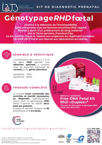 Marketing Flyer Free DNA  Fetal Kit RhD - Duplex