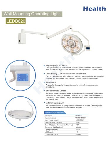 Catalog-LEDB620-Wall Mount Surgical Light