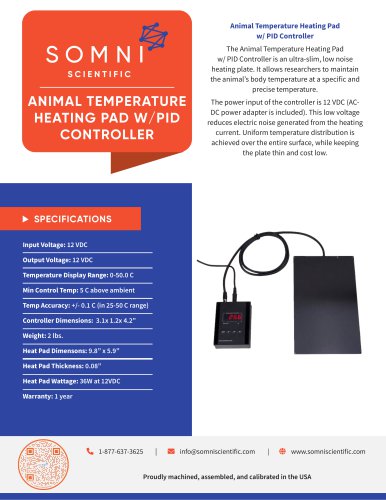 ANIMAL TEMPERATURE HEATING PAD W/PID CONTROLLER