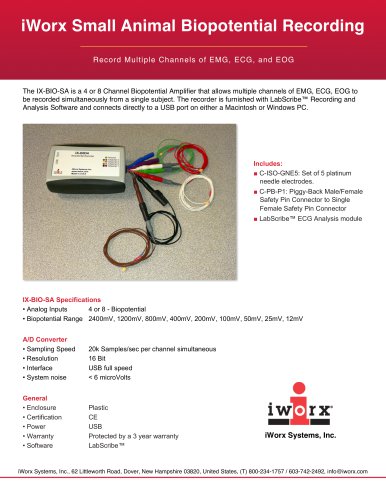 iWorx Small Animal Biopotential Recording