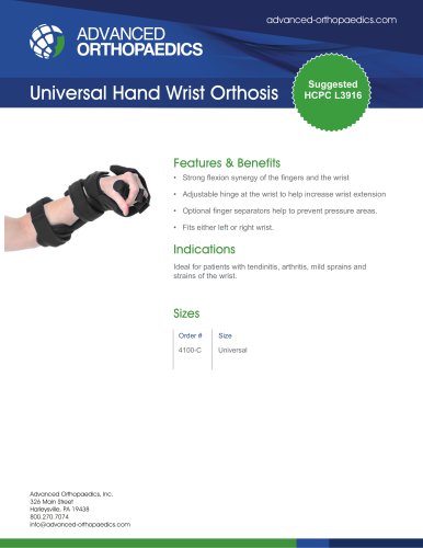 Universal Hand Wrist Orthosis