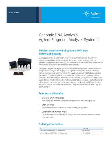 Genomic DNA Analysis Agilent Fragment Analyzer Systems