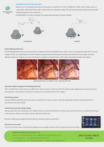 WYLED650/650 Ceiling LED Surgical Light brochure