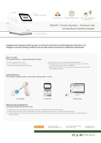 MNCHIP POC biochemistry analyzer Pointcare® cM4