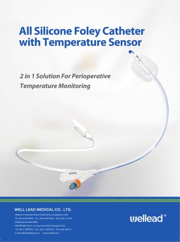 Well Lead - Silicone Foley Catheter with Temperature Sensor