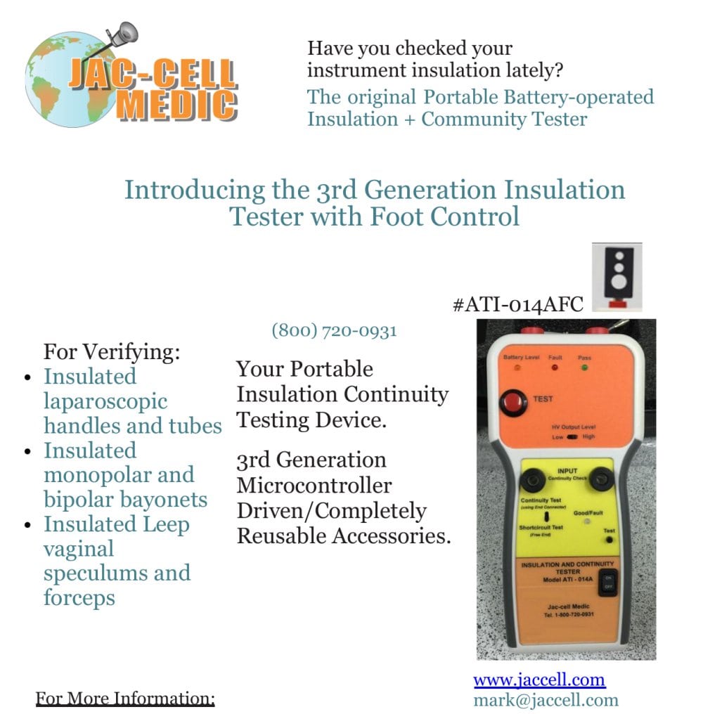 3rd Generation Insulation Tester with Foot Control - jac-cell Medic