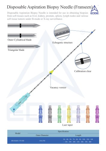 Disposable aspiration biopsy needle(Franseen)