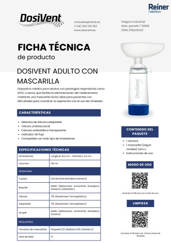 FICHA TÉCNICA  de producto DOSIVENT ADULTO CON MASCARILLA 