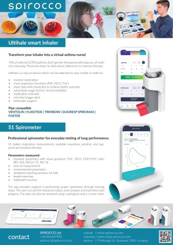 S1 Spirometer Ultihale peak flow meter Teaching haler