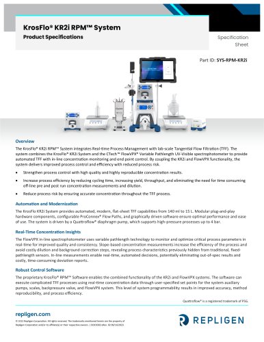 KrosFlo&reg; KR2i RPM System Specification Sheet
