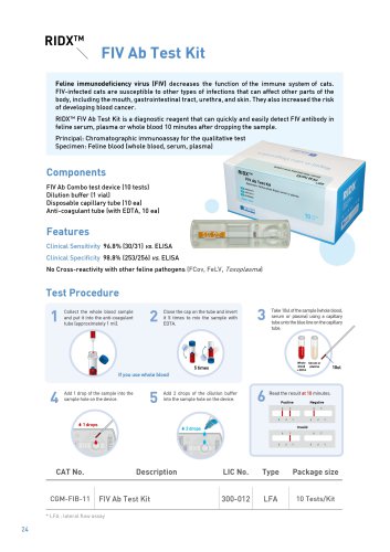 RIDX FIV Ab Rapid Test Kit (CGM-FIB-11)