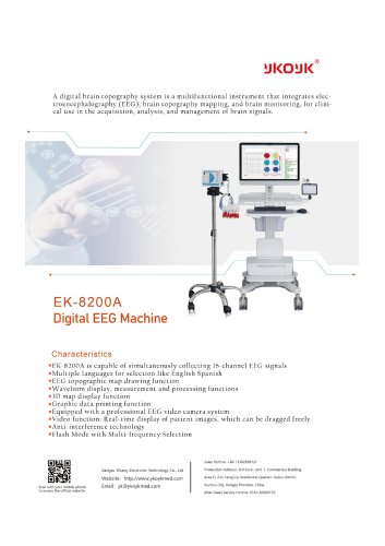 Yikang Medical Digital EEG Topography Machine EK-8200A