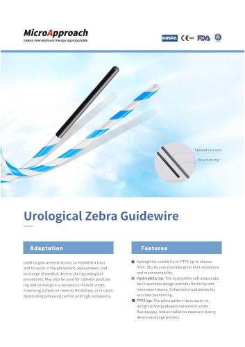 MicroApproach Urological Zebra Guidewire