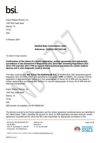 Notified Body Confirmation Letter &ndash; EU2023-607/651169