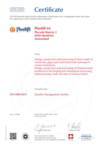 Certificate  ISO 9001:2015