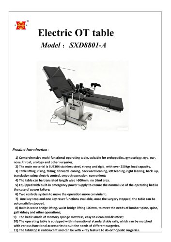 Suxin SXD8801-A operating table two controls