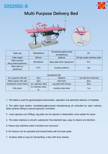 Suxin SXS2002-B-I delivery bed