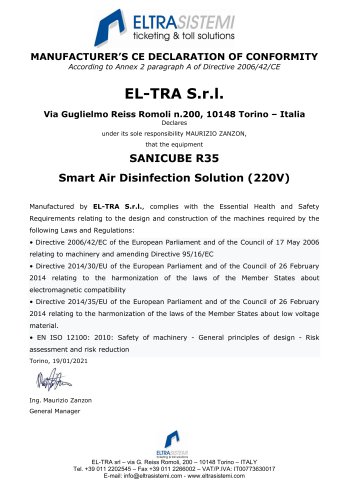 CLAIR22 CE Declaration Sanicube R35 2021