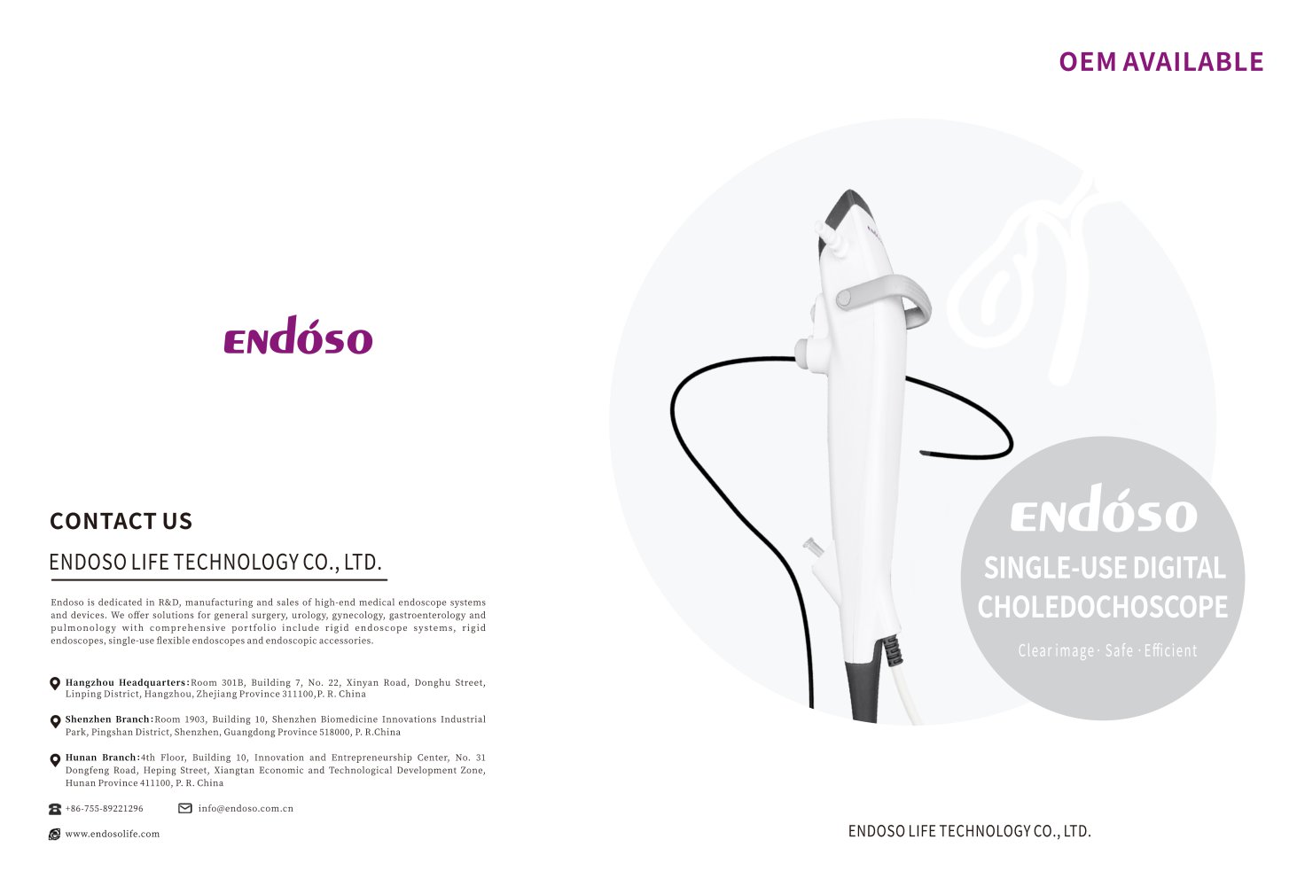 Single use video Choledochoscope - Endoso Life Technology