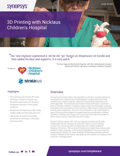 3D Printing with Nicklaus Children’s Hospital