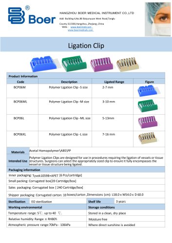 Disposable polymer Ligation Clip & Clip Appliers