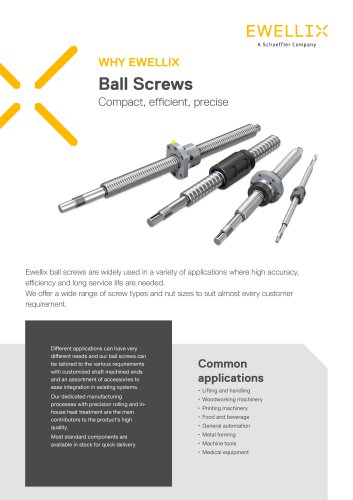 Why Ewellix - Ball Screws