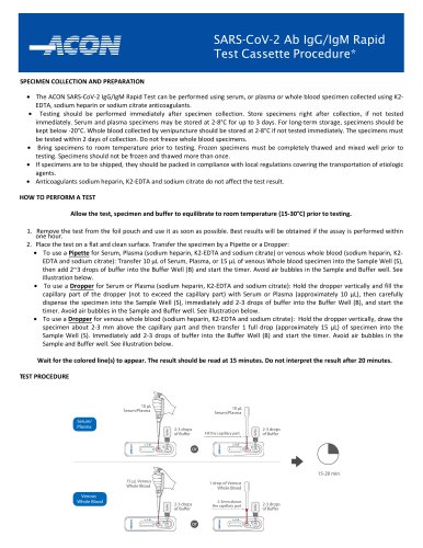 SARS-CoV-2 Ab IgG/IgM Rapid Test Cassette Procedure*