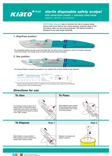 sterile disposable safety scalpel