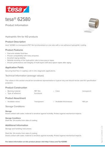 tesa&reg; 62580