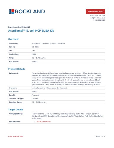 AccuSignal™ E. coli HCP ELISA Kit