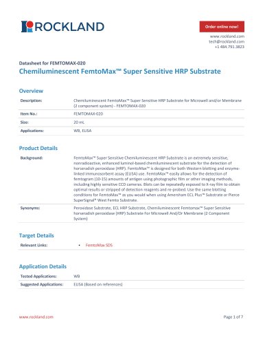 Chemiluminescent FemtoMax™ Super Sensitive HRP Substrate
