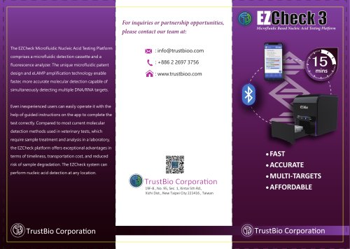 EZCheck 3 Microfluidic Based Nucleic Acid Testing Platform
