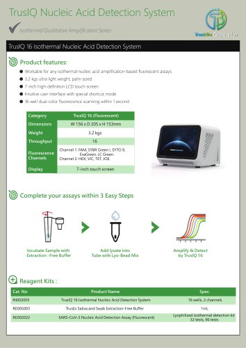 TrusIQ 16 Isothermal Nucleic Acid Amplification Test (iNAAT) System