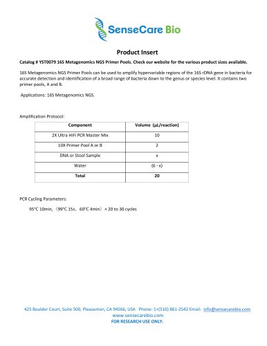 Description Product Insert & MSDS MSDS YST0079-16S-Metagenomics-NGS-Primer-Pools-Product-Insert_v1
