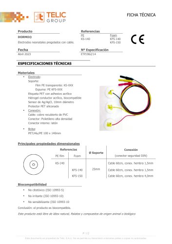 Electrodos ECG para pacientes neonatales