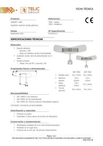 Sujetador nasal de sondas gástricas