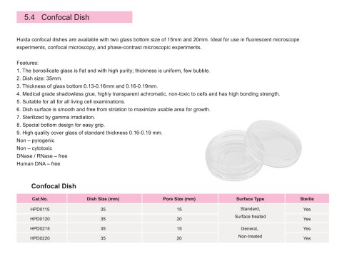 Huida confocal dish