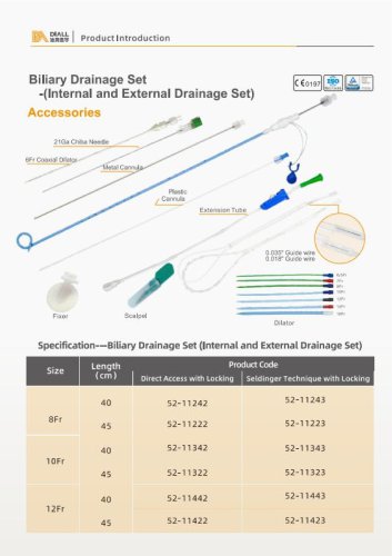 Biliary Drainage Set - (Internal and External Drainage Set) Biliary Decompression Set