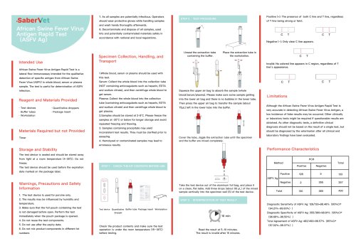 Rapid infectious disease test SaberVet ASFV Ag