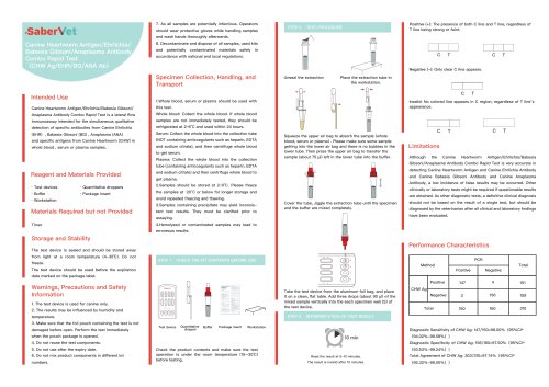 Rapid infectious disease test SaberVet CHW Ag/EHR/BG/ANA Ab
