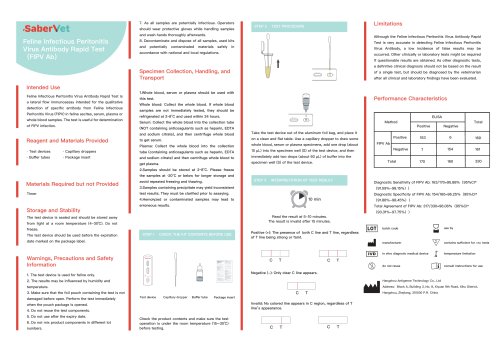 Rapid infectious disease test SaberVet FIPV Ab