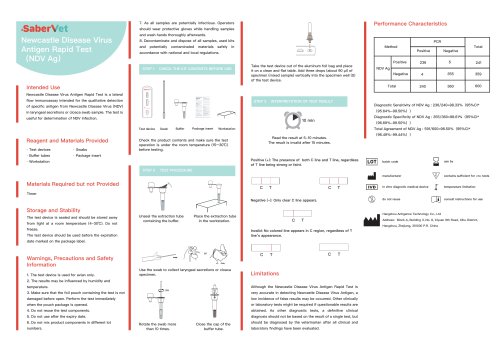 Rapid infectious disease test SaberVet NDV Ag