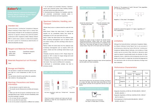 Rapid leishmaniasis test SaberVet EHR/LSH/ANA/BG Ab