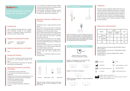Rapid pneumonia test Sabervet C.Lepto Ab